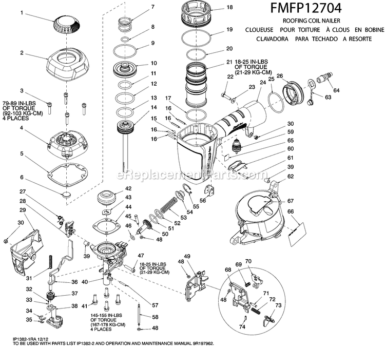 Black and Decker FMFP12704 (Type 0) 15deg Roofing Nailer Power Tool Page A Diagram